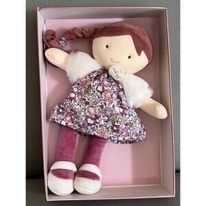 Jolijou Paris Demoiselle Pretty Doll Purple Print Dress Braided Red Hair HTF New